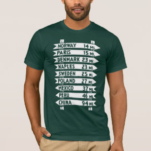 T-shirt La chemise des hommes foncés de poteau indicateur