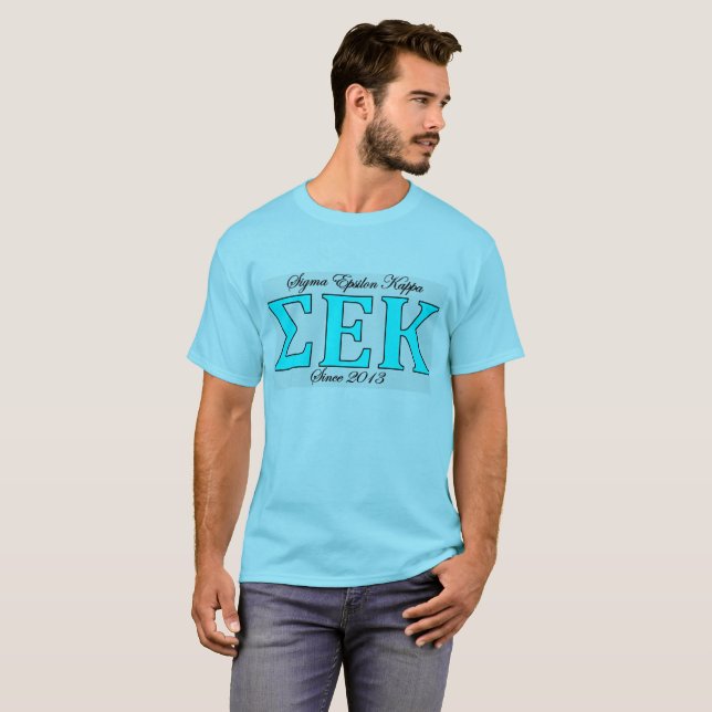 T-shirt La chemise des hommes grecs de logo de SEK (Devant entier)