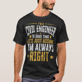 T-shirt La chemise d'ingénieur civil épargnent le temps