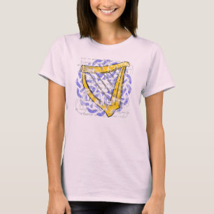 T-shirt La chemise légère des femmes irlandaises d'harpe
