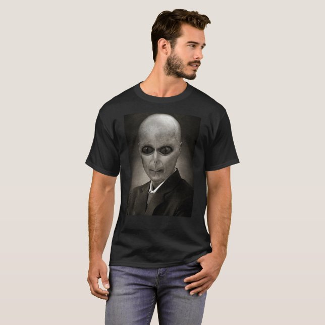 T-shirt La chemise noire des hommes reptiles étrangers de (Devant entier)