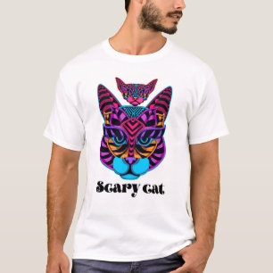 T-shirt La chemise porte le dessin d'une tête de félin