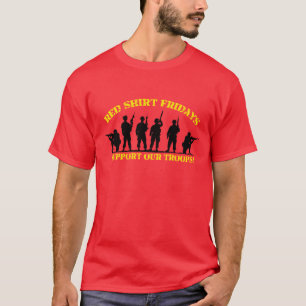 T-shirt La chemise rouge vendredi soutiennent nos troupes