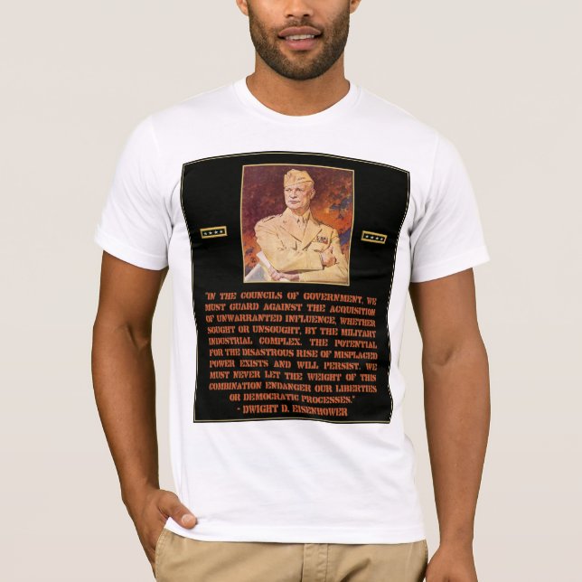 T-shirt La citation d'Eisenhower avertit au sujet de (Devant)