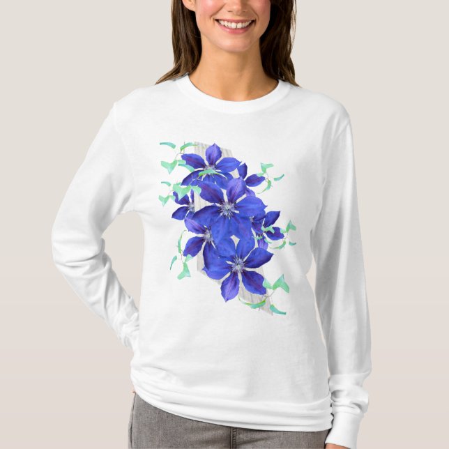T-shirt La clématite pourpre fleurit la chemise de (Devant)