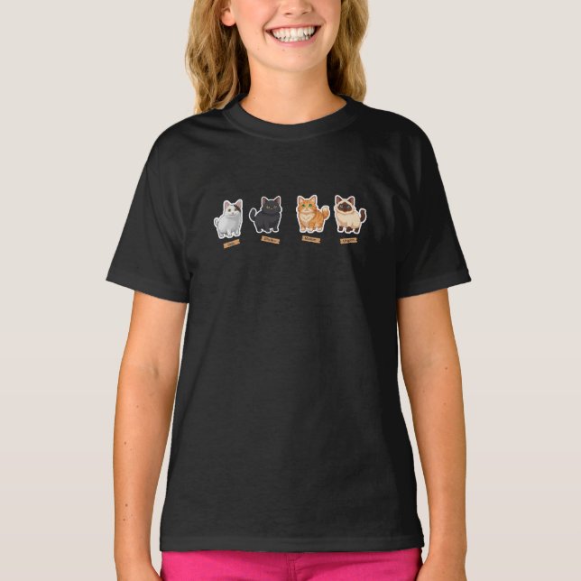 T-shirt La collection de chats japonais de pains bouffés (Devant)