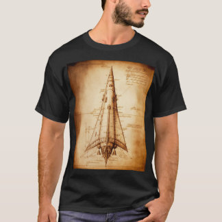 T-shirt La conception de la fusée unique de Leonardo da Vi