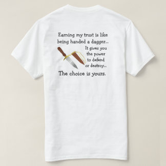 T-shirt La confiance est comme une chemise de poignard
