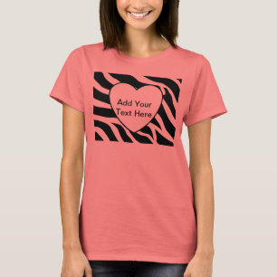 T-shirt La copie de zèbre barre le coeur blanc
