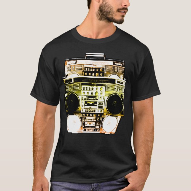 T-shirt La couleur de Boombox se fanent (l'or) (Devant)