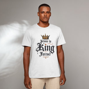 T-shirt La Couronne D'Or Religieuse Jésus Est Roi Pour Tou