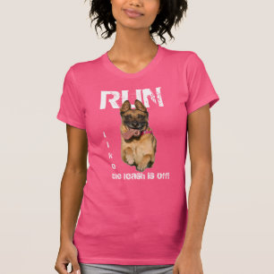 T-shirt La "course comme la laisse est outre de" avec le