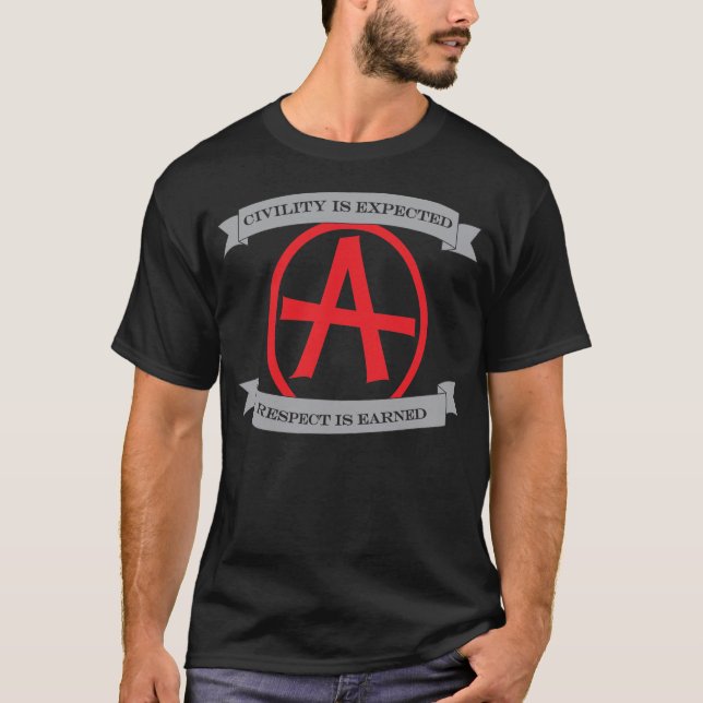 T-shirt La courtoisie est prévue, respect est gagnée (Devant)