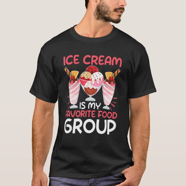 T-shirt La Crème De Glace Est Mon Groupe Alimentaire Préfé (Devant)