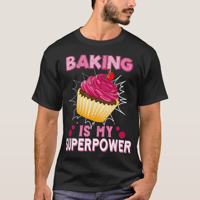 T-shirt La Cuisine Est Ma Superpuissance Délicieux Cupcake (Devant)