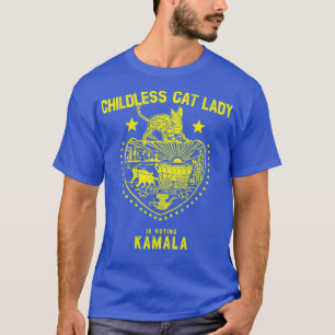 T-shirt La dame aux chats sans enfants vote Kamala