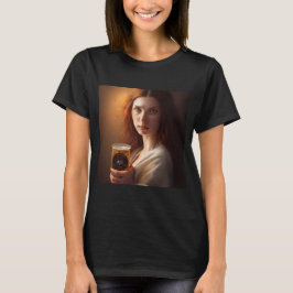 T-shirt la dame avec la bière