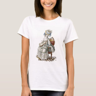 T-shirt La dame dans une robe Taffeta prise Trim avec la d