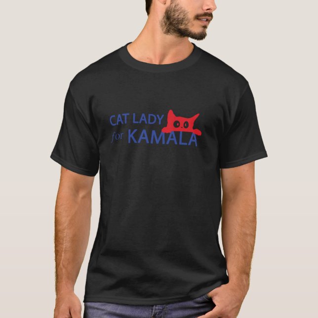 T-shirt La Dame Du Chat Pour Le Rassemblement Démocrate De (Devant)