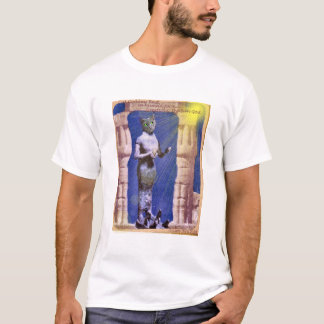 T-shirt La déesse de chat égyptien salue le Ra, le dieu