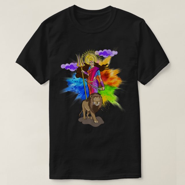 T-shirt La déesse Durga Bengali Puja Religion hindoue Navr (Design devant)
