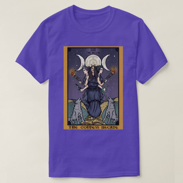 T-shirt La déesse Hecate Tarot Card Triple Moon Wiccan P (Design devant)