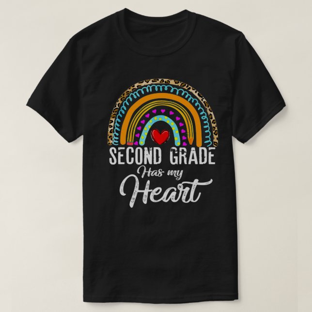T-shirt La deuxième année a mon coeur Enseignants Valentin (Design devant)
