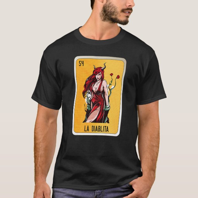 T-shirt La Diablita Mexican Slang Lottery Bingo Cards   (Devant)