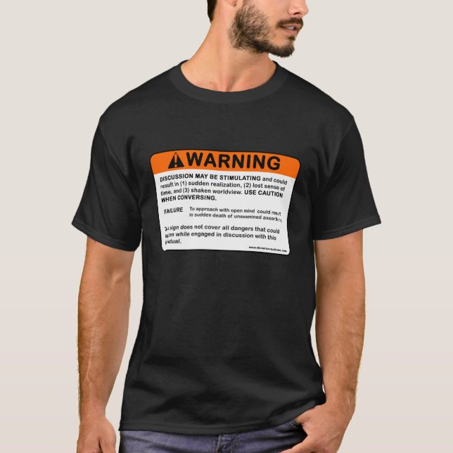 T-shirt La discussion peut être dangereuse (foncé) (Devant)