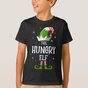 T-shirt La famille des elfes affamés qui correspond à Noël