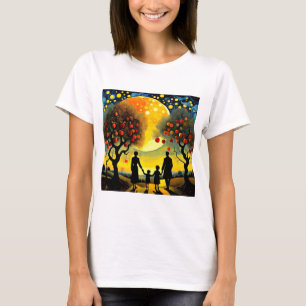 T-shirt La famille regarde le ciel nocturne