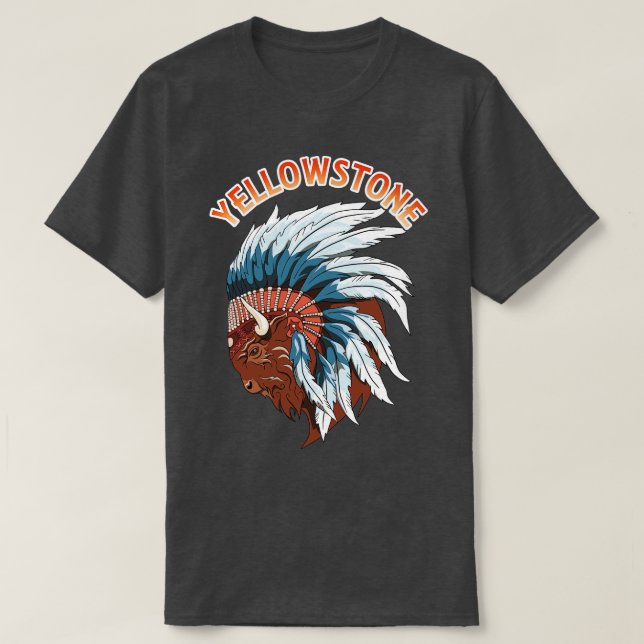 T-shirt La faune de Buffalo Head Yellowstone (Design devant)