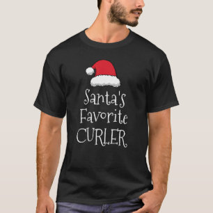 T-shirt La favorite curling de Santa   Noël   Curling  