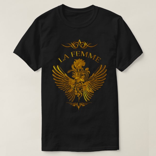 T-shirt La Femme Beth Dutton Chemise Serpent Et Rose Dark  (Design devant)
