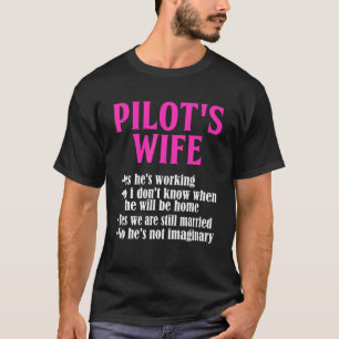 T-shirt La femme du pilote Réponses amusantes aux question