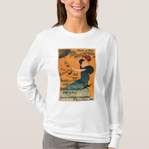 T-shirt La femme Rouge-Dirigée attend l'affiche d'oiseaux