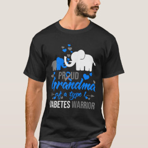 T-shirt La Fière Grand-Mère D'Un Animal Guerrier Du Diabèt