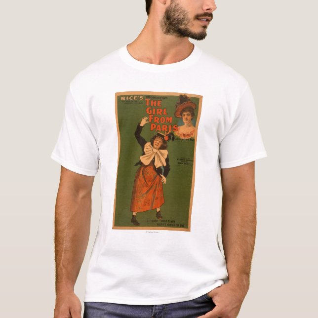 T-shirt "La fille affiche de musical de théâtre de Paris" (Devant)