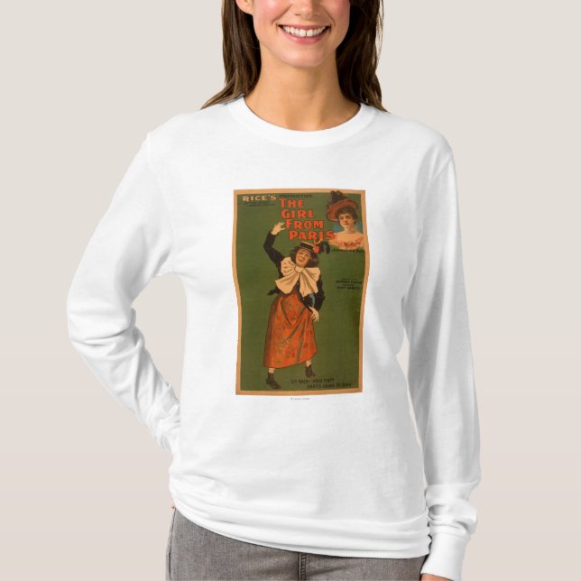 T-shirt "La fille affiche de musical de théâtre de Paris" (Devant)