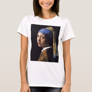 T-shirt La fille avec la boucle d'oreille de perle