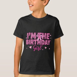 T-shirt La fille d'anniversaire léopard guépard rose anima