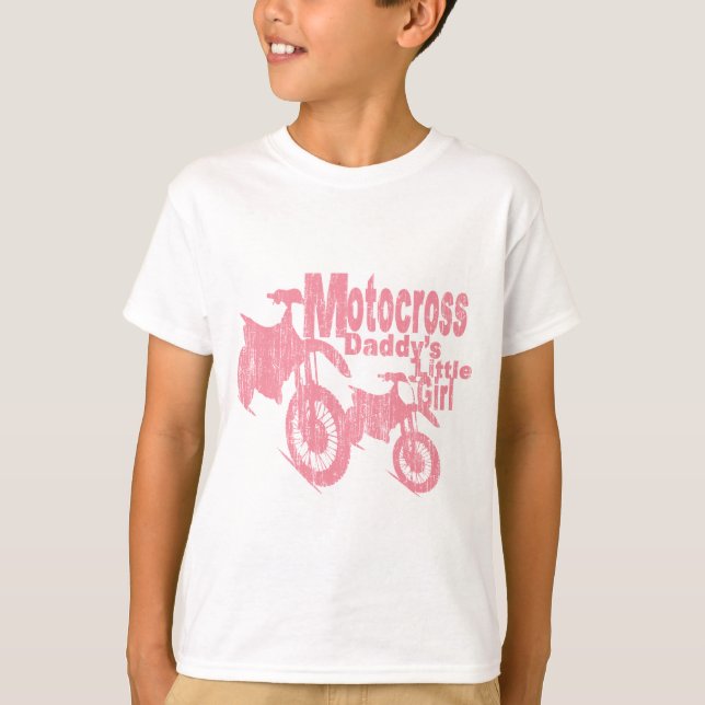T-shirt La fille de Motocross Daddy (Devant)