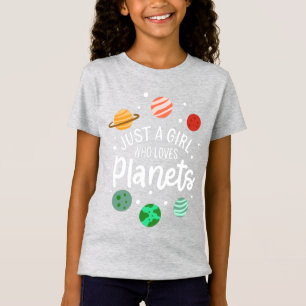 T-Shirt La Fille des sciences spatiales qui aime les planè