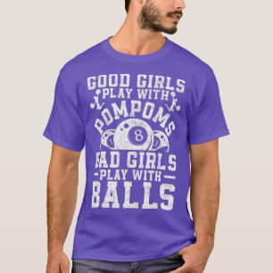 T-shirt La Fille Joue Avec Ballons Cue Pool 8 Ball Billiar