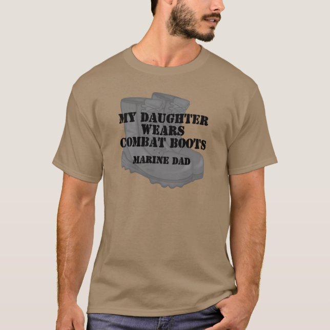T-shirt La fille marine de papa porte des CB (Devant)