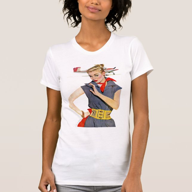 T-shirt La fille qui a volé des avions (Devant)
