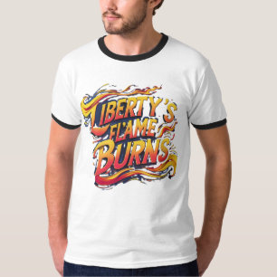 T-shirt La flamme de Liberty brûle - Ringer coloré vibre