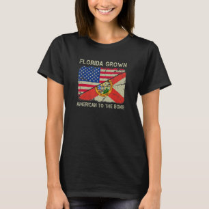 T-shirt La Floride A Grandi Américain À L'Os Home State Fl