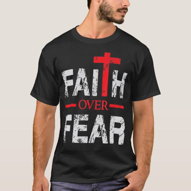 T-shirt La Foi Au-Dessus De La Peur Inspirationnelle - Gra (Devant)