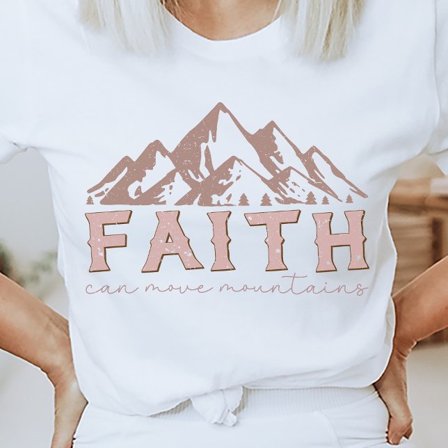 T-shirt La Foi Religieuse Chrétienne Peut Déplacer Les Mon (Religious Quote Shirt)